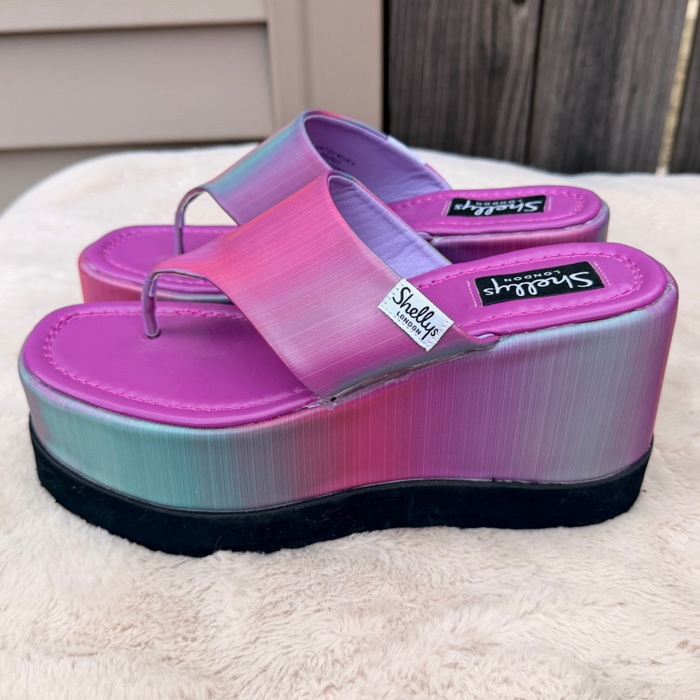 NEW Shellys London Dolls Kill Pink and Purple Platform Sandals Size 9 - Picture 6 of 12